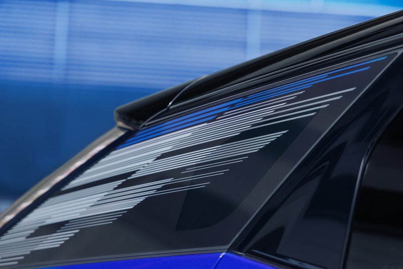 Close-up of the Modern Pattern on the 2026 OPTIQ-V Rear Quarter Glass | Morris Cadillac in NORTH OLMSTED OH